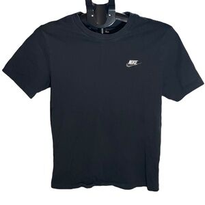 The Nike Tee Youth Black T-Shirt With Embroidered Logo Size Small - Classic